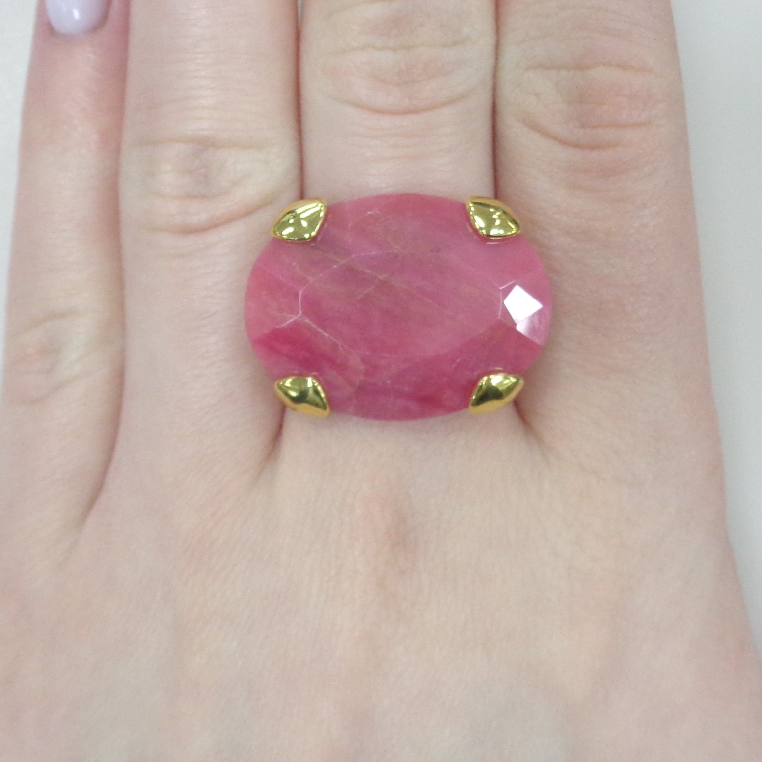 Серебряное кольцо с родонитом